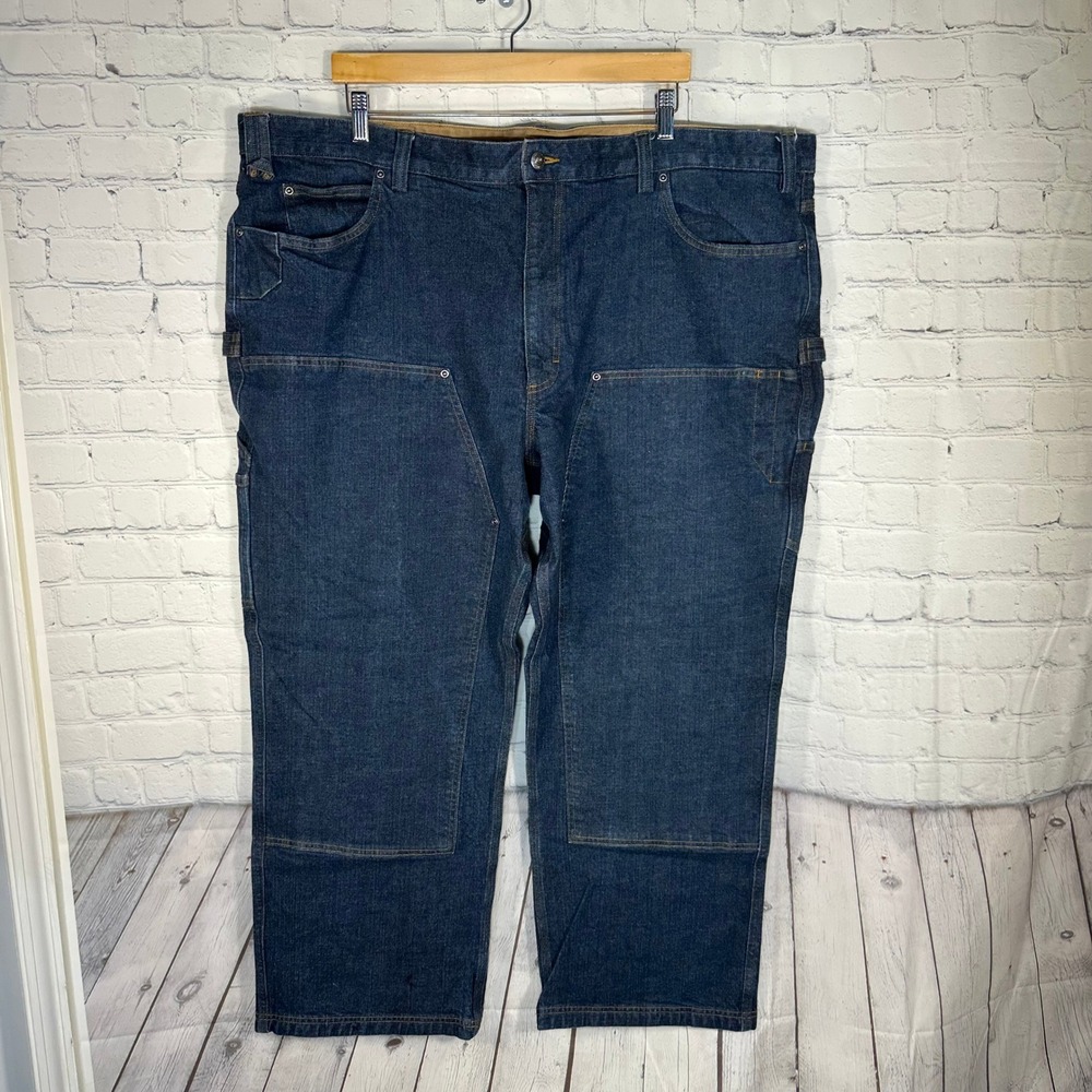 Duluth Trading Co Flex Ballroom Jeans Mens 48x30 Indigo Double Knee Carpenter